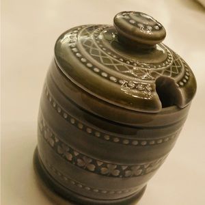 Vintage Irish porcelain honey or jam, mustard pot,spoon slot made in England